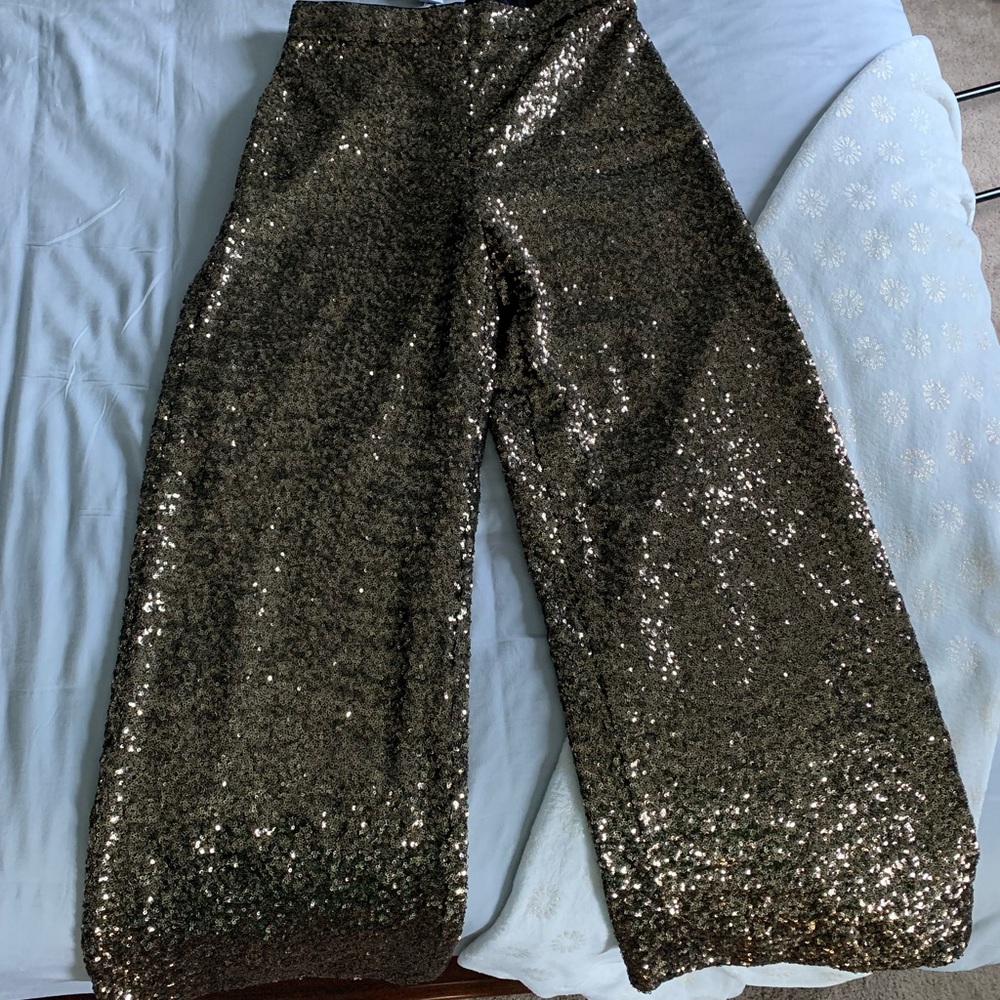 Banana Republic sequin wide leg pants